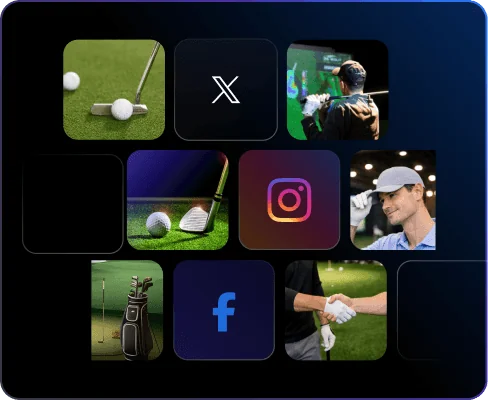 Share collage with shot video, trace and social posts